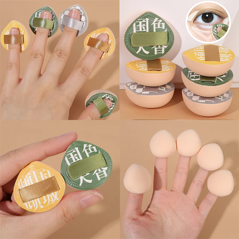 Beauty Makeup Tools Use - Finger Mini Puff Wet Dry Dual