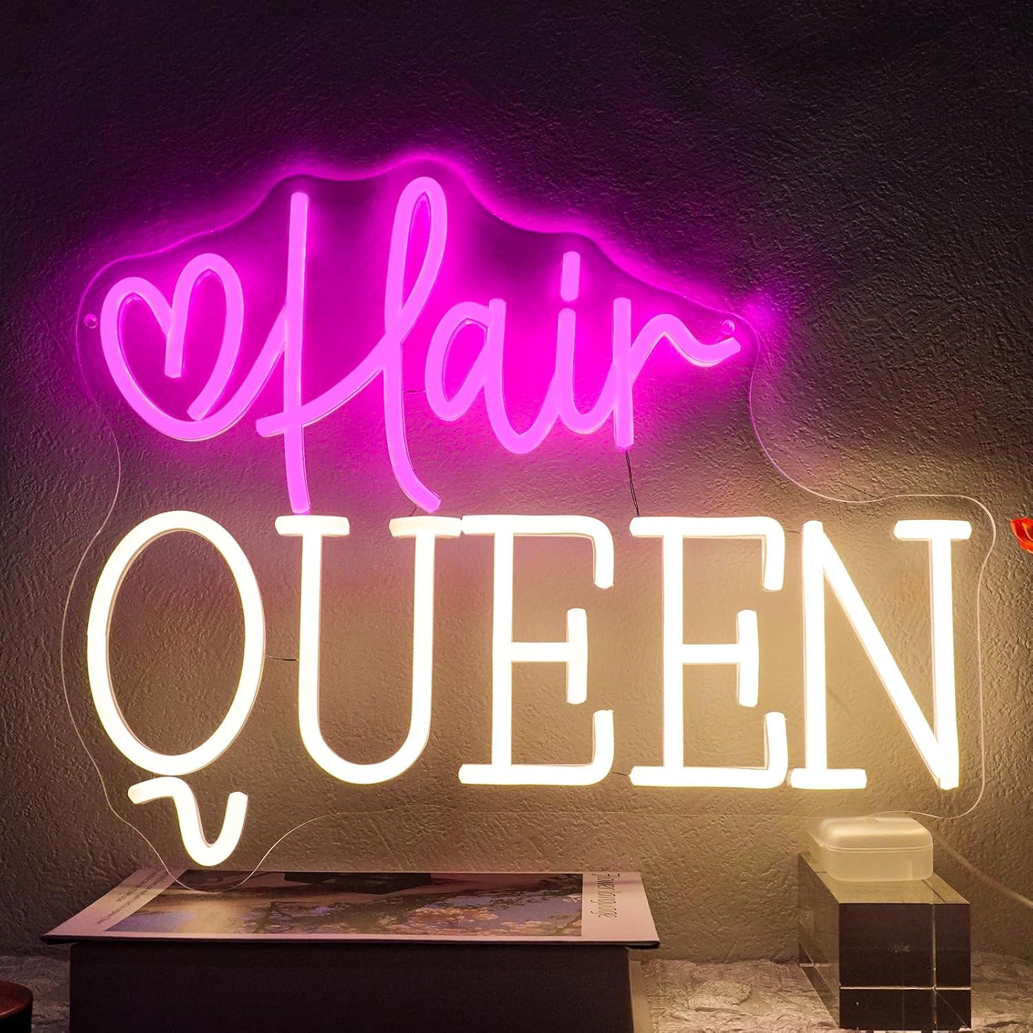 Beauty Makeup Studio - Hair Queen Neon Sign Dimmable Barber