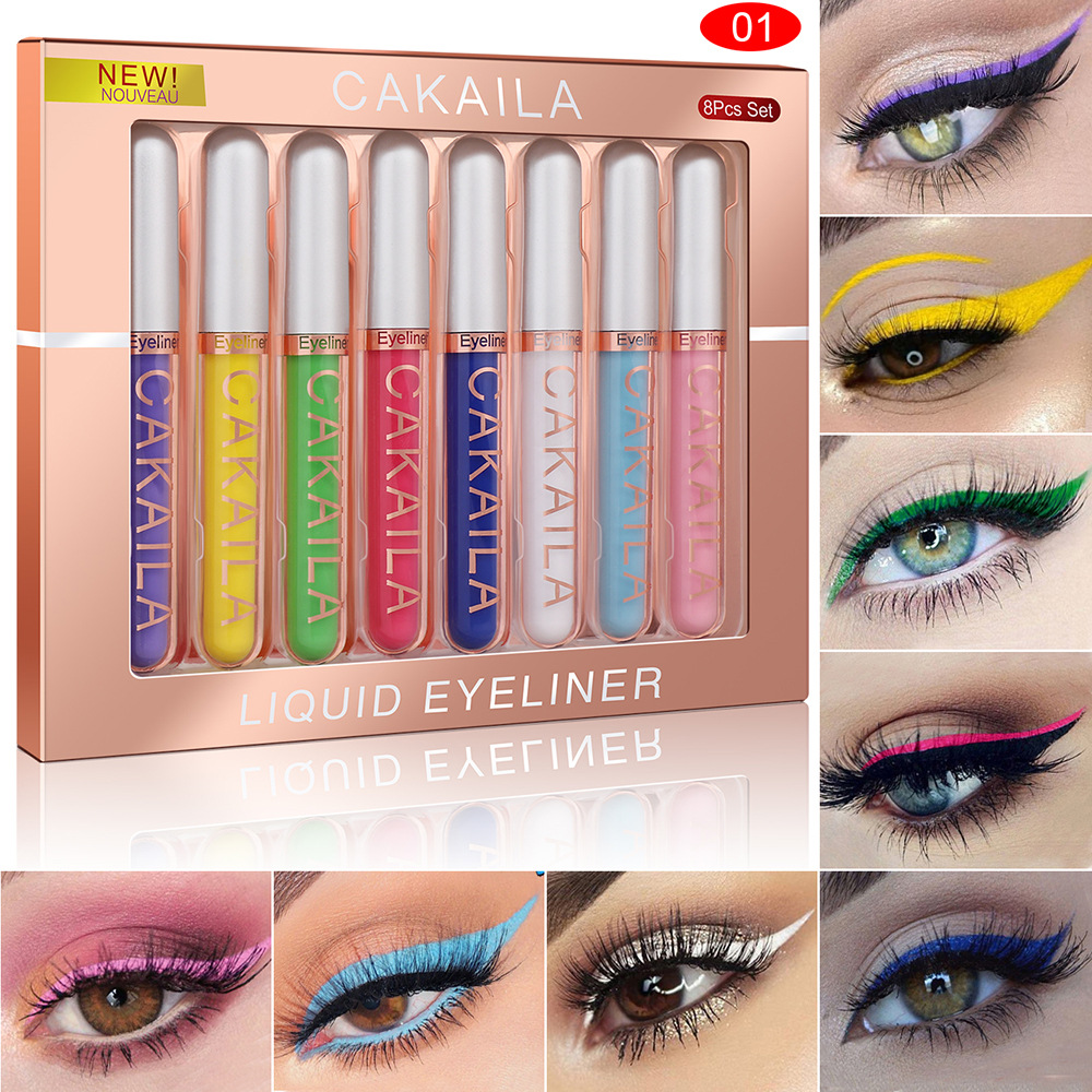 8-Color Set Waterproof Eyeline - đánh giá và giá Beauty Makeup Eyeshadow