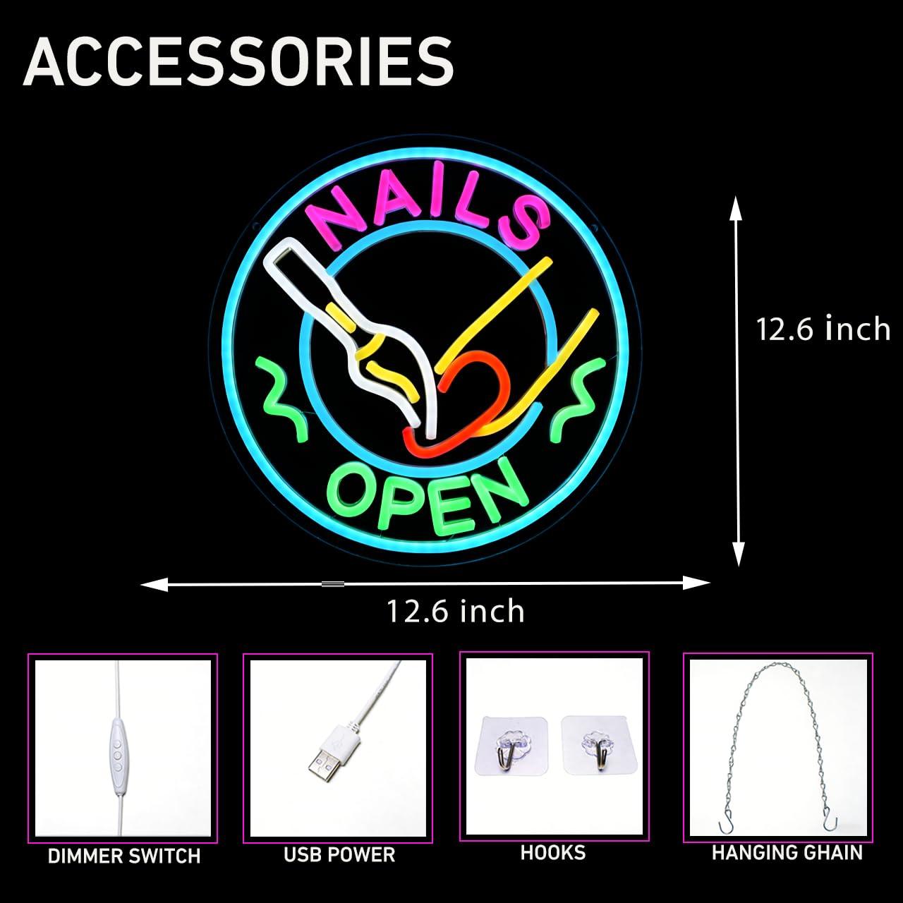 Nails Open Neon Sign USB Dimma - đánh giá và giá Beauty Makeup Studio