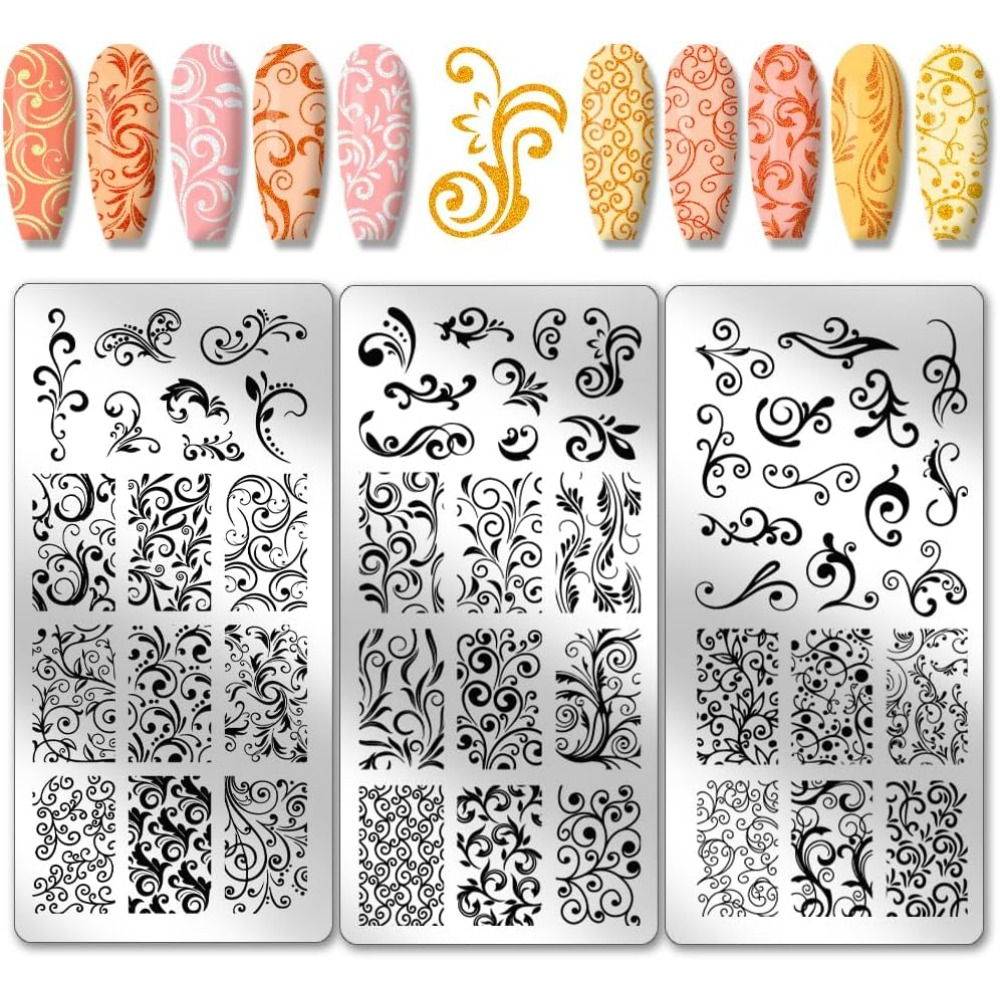 3pcs Swirl Pattern Nail Art Te - đánh giá và giá Nail Art Stamping Kit