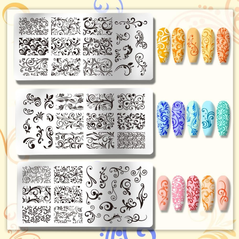 3pcs Swirl Pattern Nail Art Te - đánh giá và giá Nail Art Stamping Kit