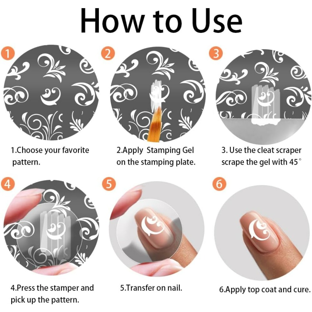 3pcs Swirl Pattern Nail Art Te - đánh giá và giá Nail Art Stamping Kit