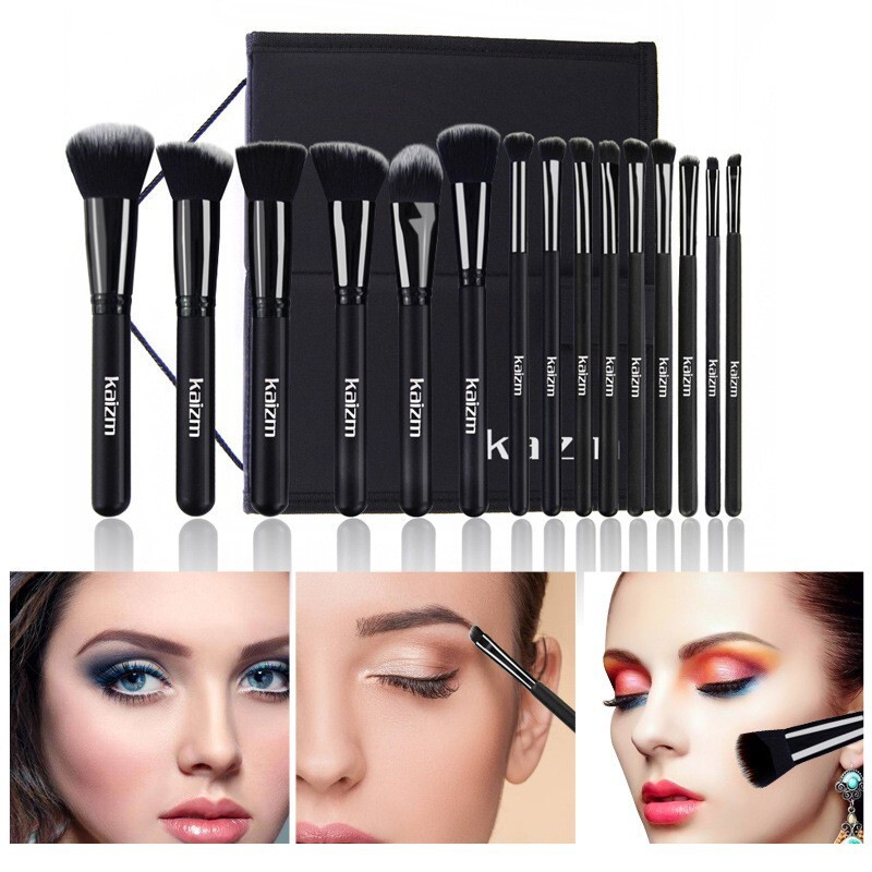 15-Piece Black Makeup Brush Se - đánh giá và giá Your Beauty Makeup