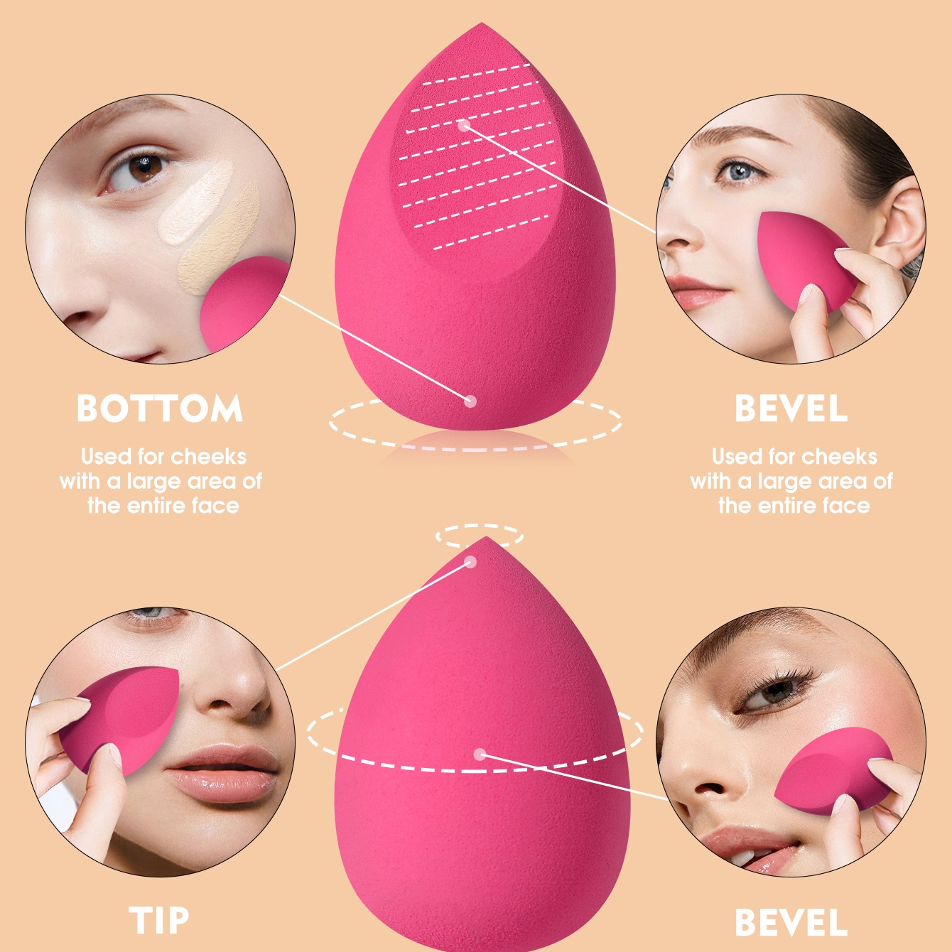 16PCS Pink Makeup Sponge & Pow - đánh giá và giá Beauty Makeup Tools Use