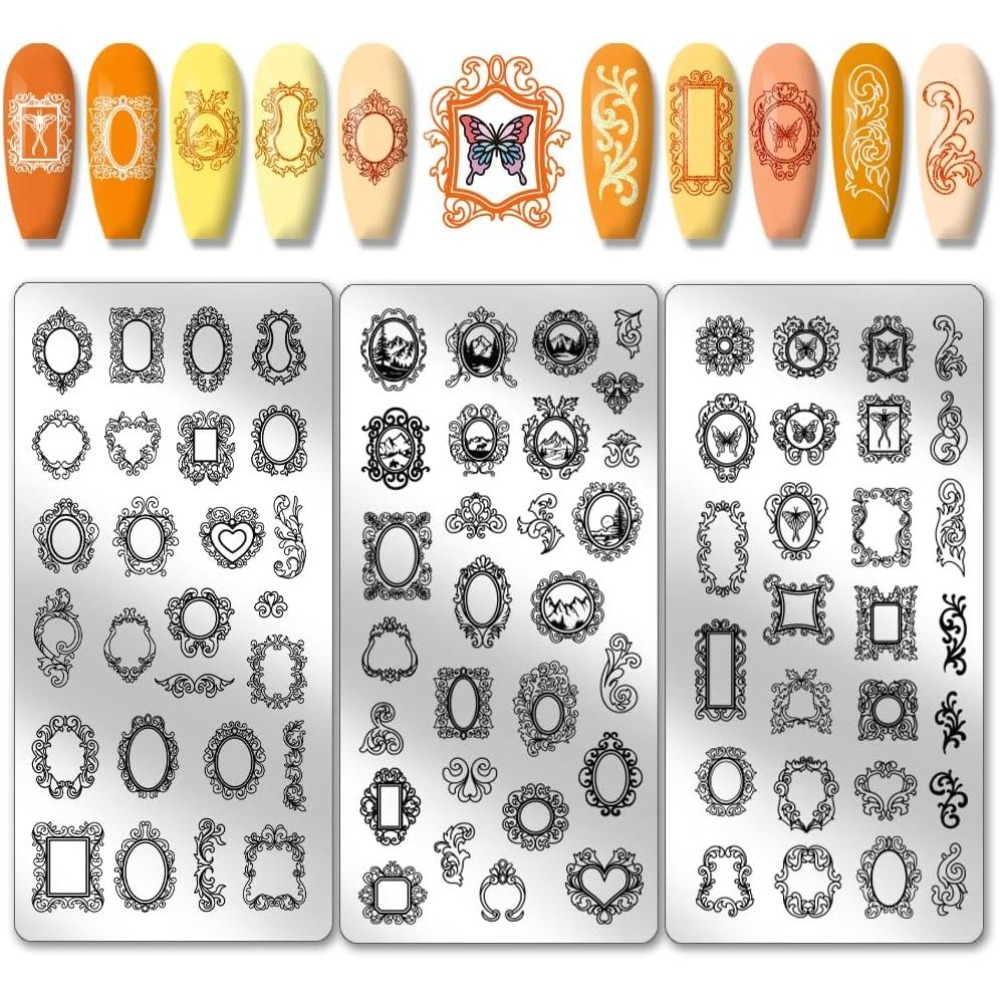 3pcs Vintage Picture Frame Nai - đánh giá và giá Nail Art Stamping Kit