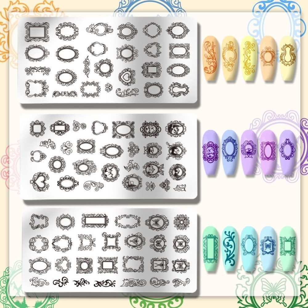 3pcs Vintage Picture Frame Nai - đánh giá và giá Nail Art Stamping Kit