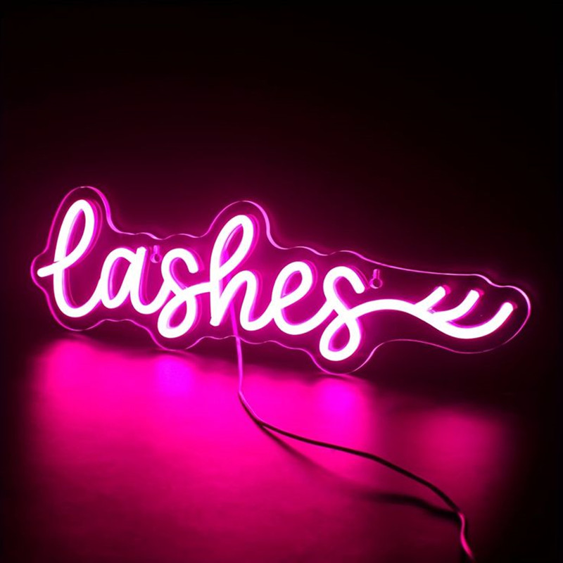 Pink LED Lashes Neon Sign Wall - đánh giá và giá Beauty Makeup Studio