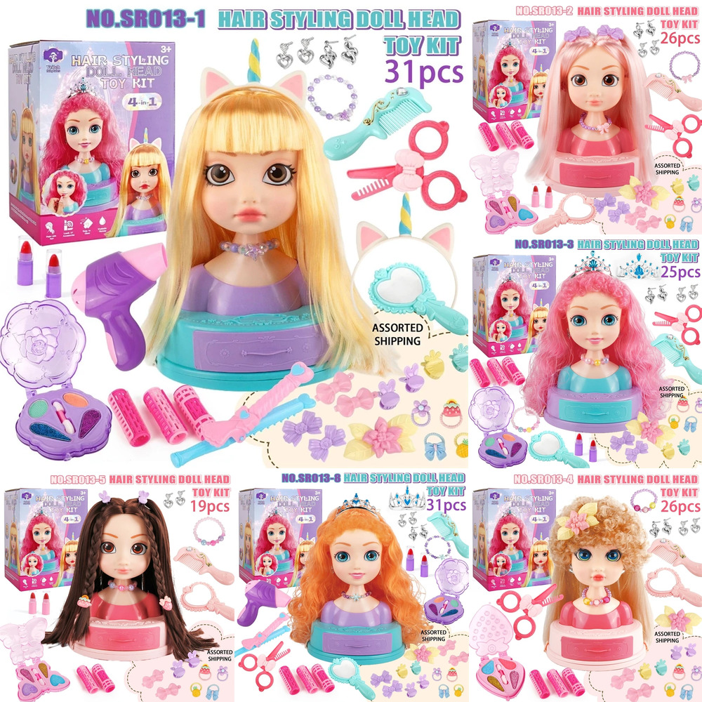 Hair Styling Doll Head Makeup  - đánh giá và giá Beauty Makeup Kit For Kids