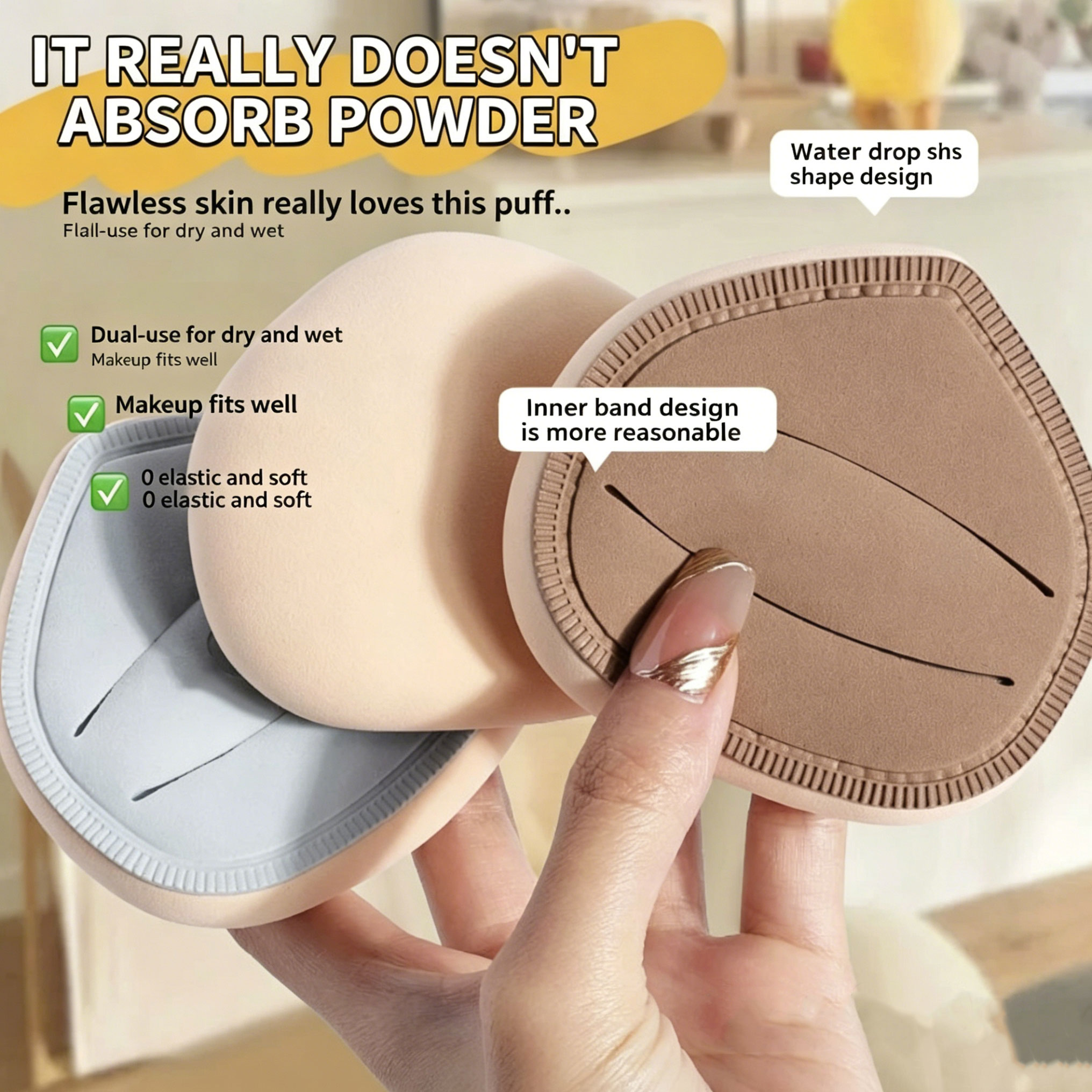 1Pcs Super Thick Cosmetics Puf - đánh giá và giá Beauty Makeup Tools Use