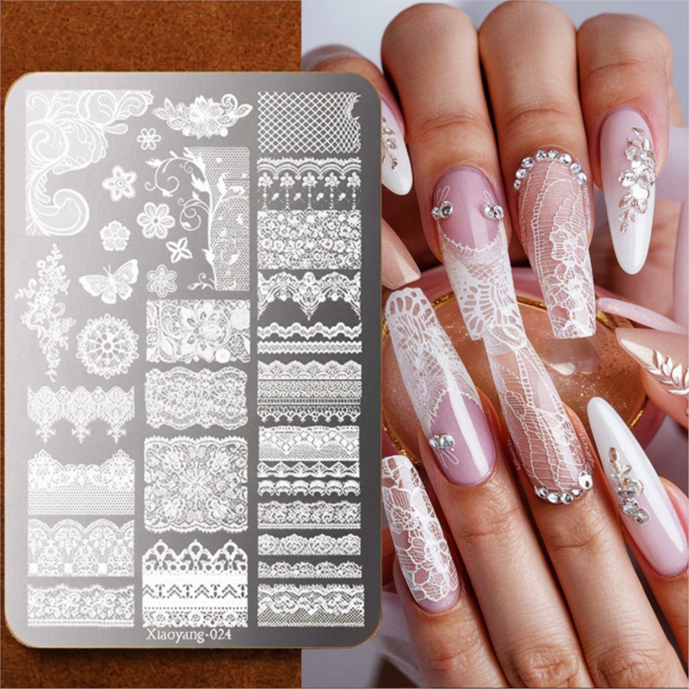 9*15cm 3D Lace Butterfly Nail  - đánh giá và giá Nail Art Stamping Kit