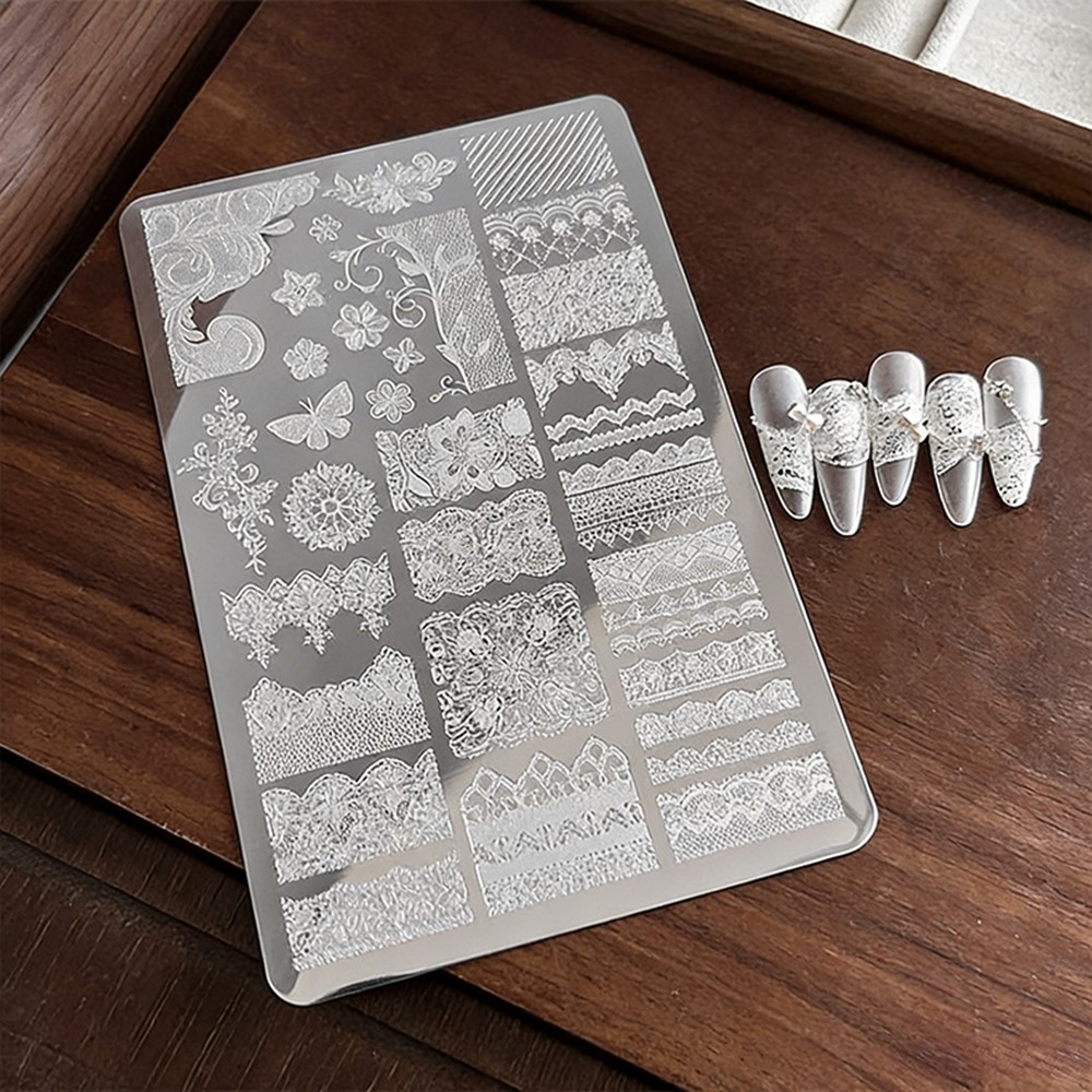 9*15cm 3D Lace Butterfly Nail  - đánh giá và giá Nail Art Stamping Kit