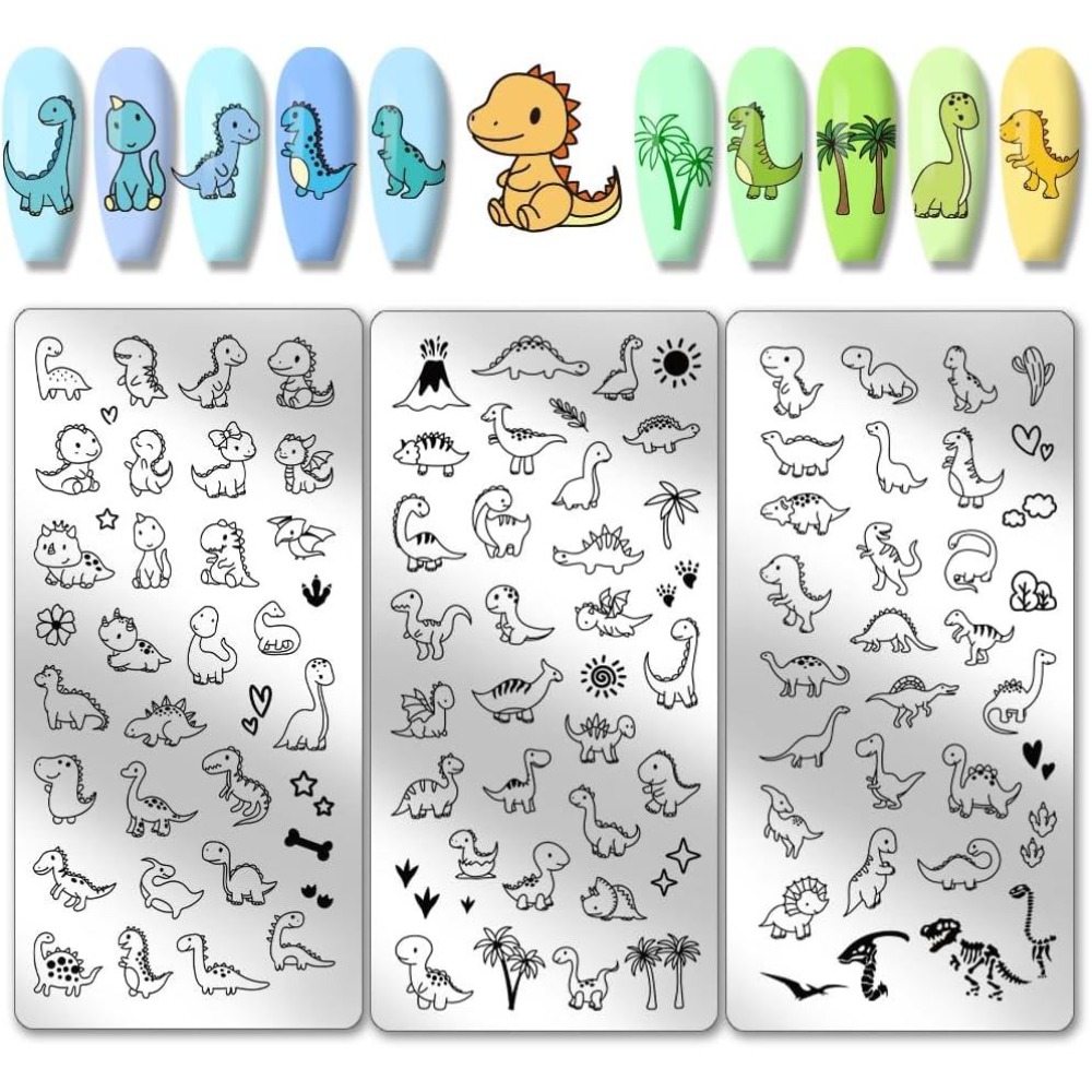 3pcs Dinosaur Nail Stamping Pl - đánh giá và giá Nail Art Stamping Kit