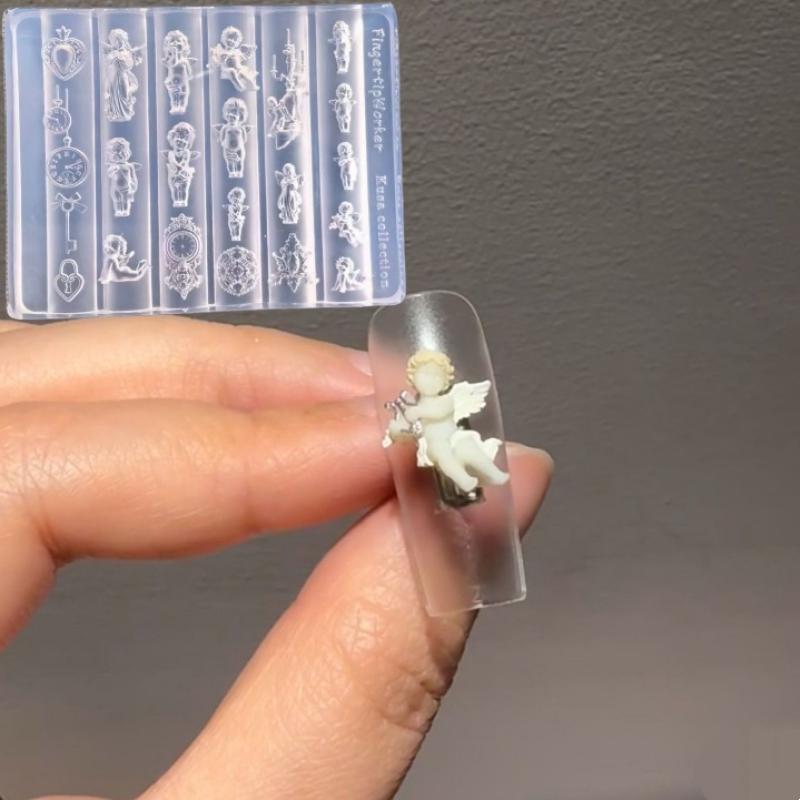 New Angel Clock 3D Silicone Na - đánh giá và giá Nail Art Stamping Kit