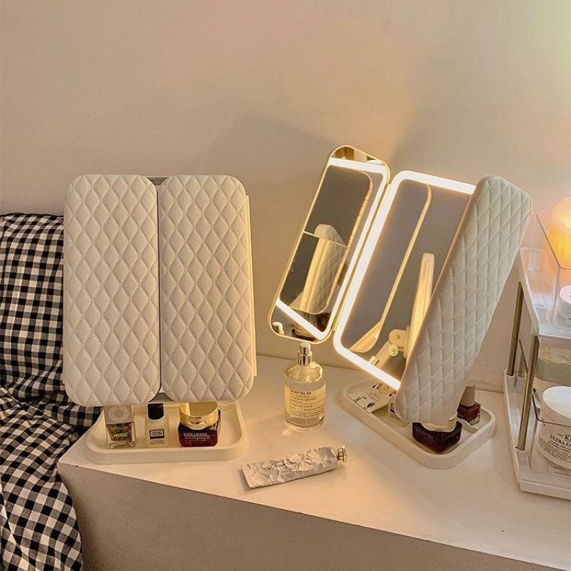 Trifold Makeup Mirror LED Ligh - đánh giá và giá Your Beauty Makeup