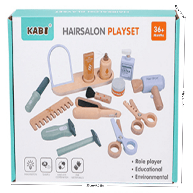 Wooden Pretend Hairdressing Ma - đánh giá và giá Beauty Makeup Kit For Kids